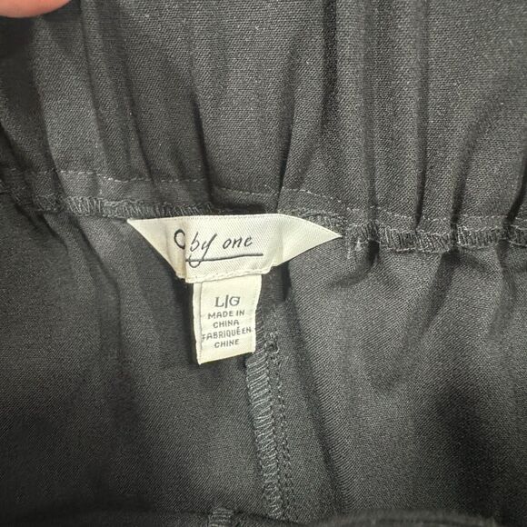 C by One Womens Black Belted Pull On Tapered Leg Elastic Waist Pants Size‎ Large - Picture 5 of 11